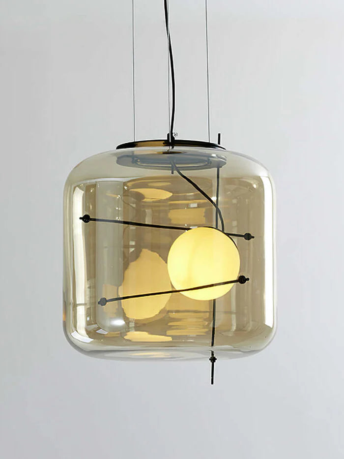 Suspension en Verre Soufflé | Ø 38 cm | Coloris Gris Fumé, Transparent ou Cognac