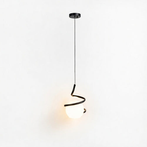 Suspension luminaire globe opalin blanc – vue principale