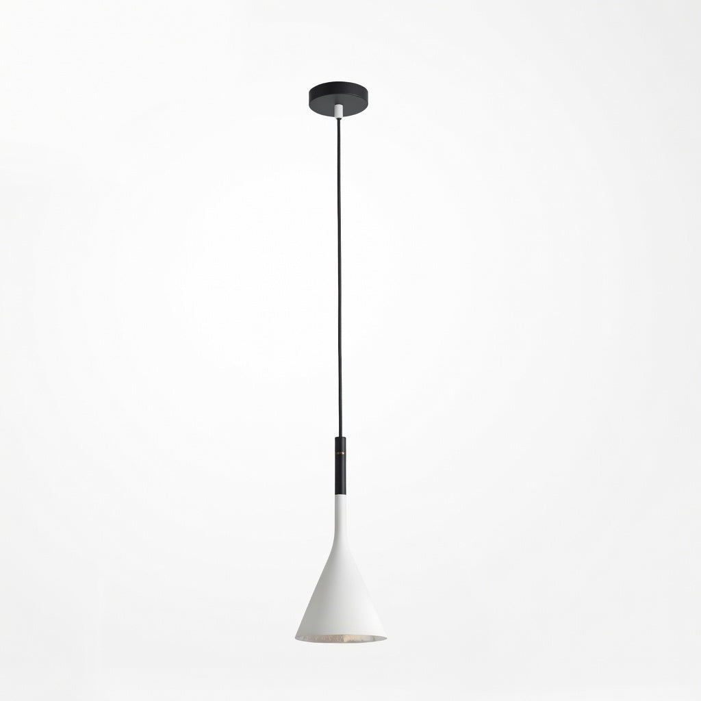 Suspension luminaire minimaliste abat-jour conique blanc mat – vue principale