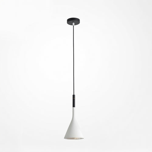 Suspension luminaire minimaliste abat-jour conique blanc mat – vue principale