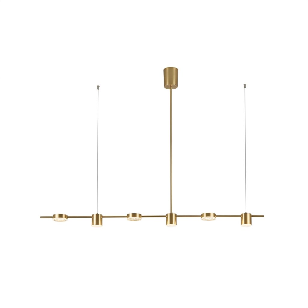 Suspension luminaire multi-spots finition dorée