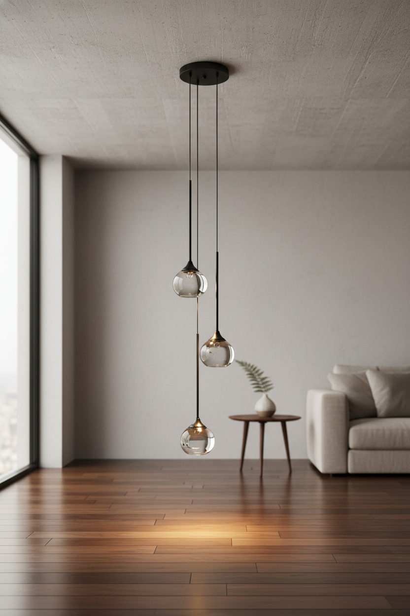 Suspension luminaire trois gouttes d'eau – lustre cristal