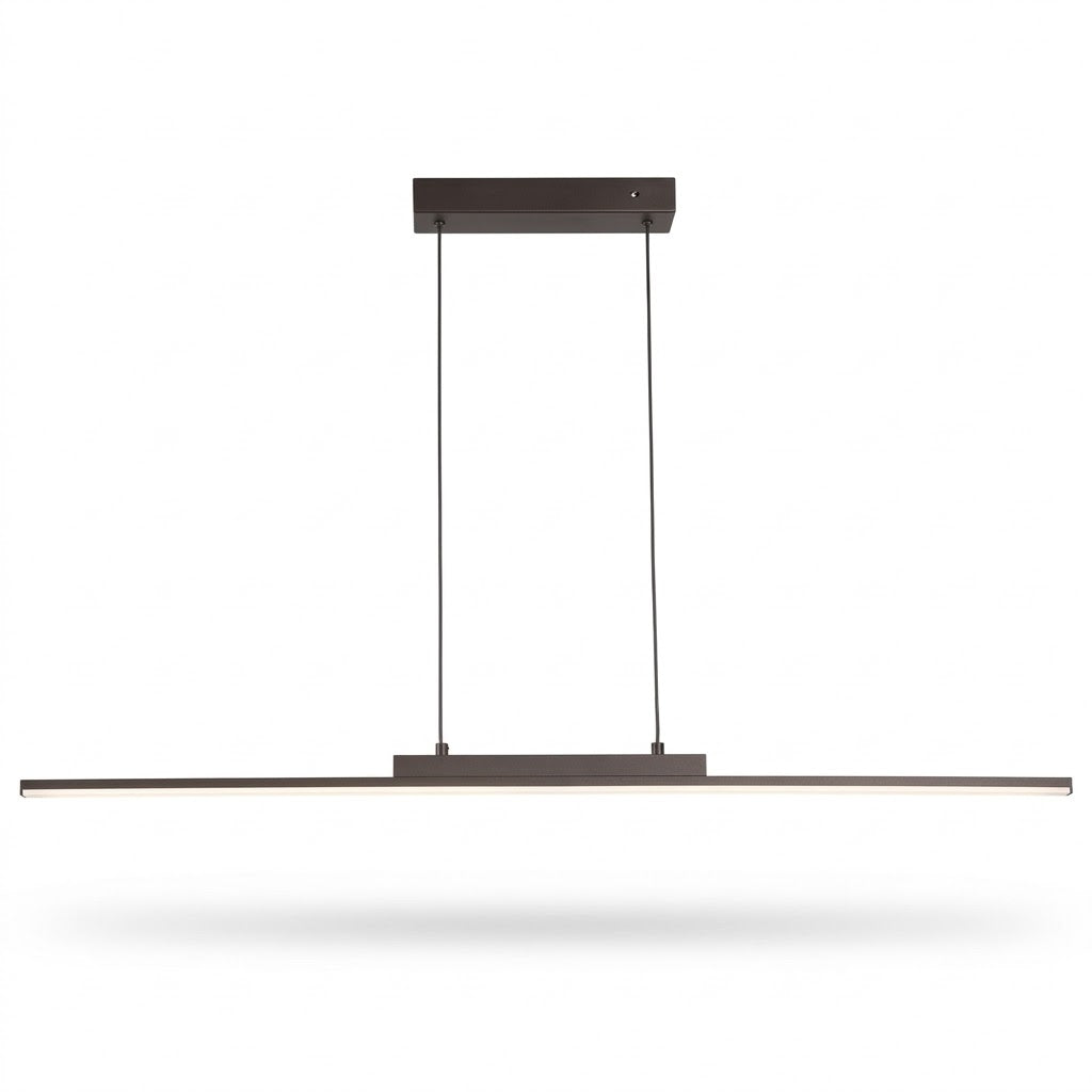 Suspension luminaire ultra-fine barre lumineuse horizontale noir mat – vue principale