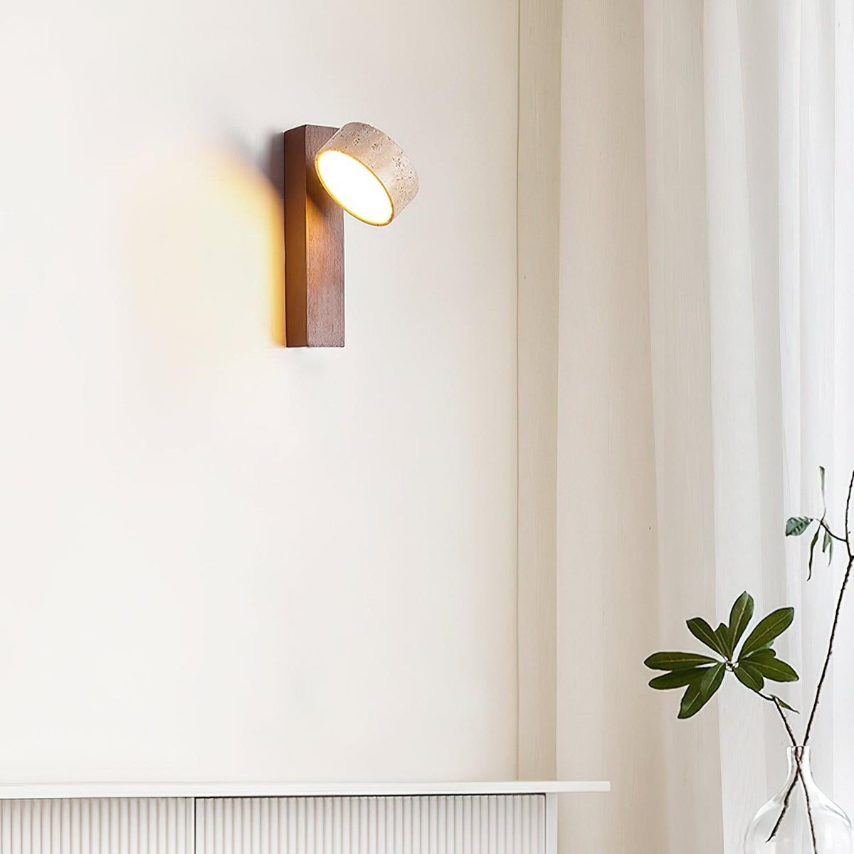Applique Murale en Travertin & Bois | MaisonLumexia