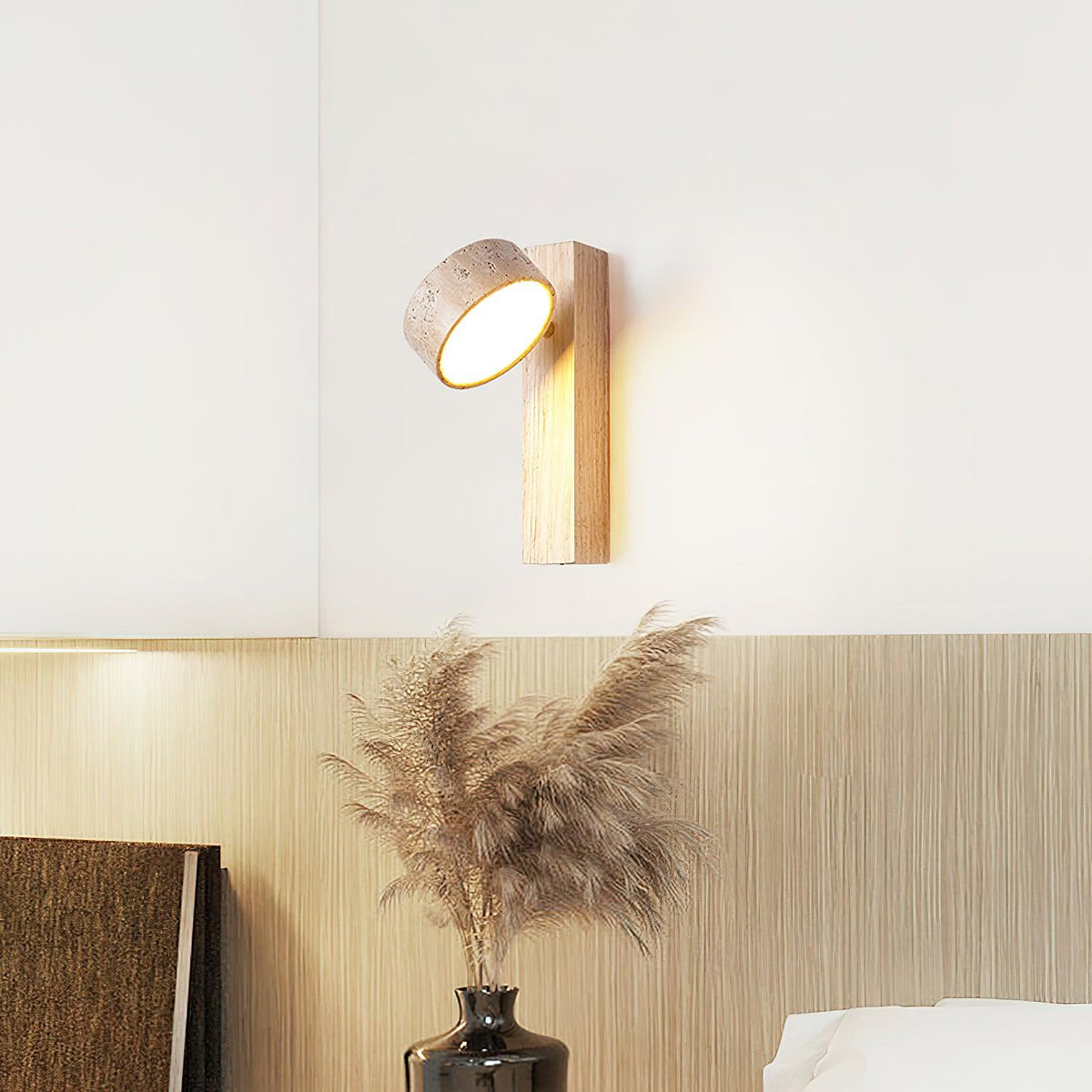 Jovan Applique Murale en Travertin & Bois - Neutralighting
