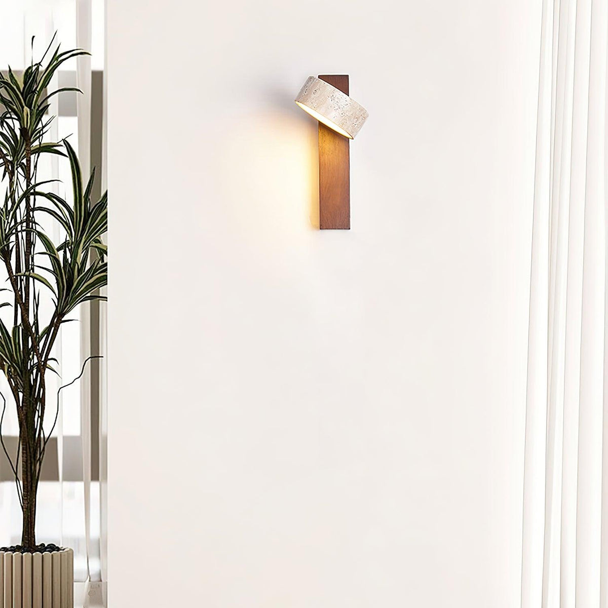 Jovan Applique Murale en Travertin & Bois - Neutralighting