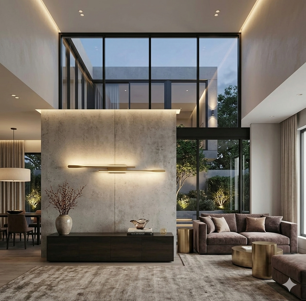 Villa contemporaine avec applique murale luxe