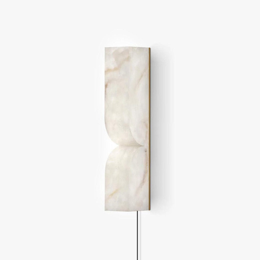 Applique murale à brancher albâtre naturel et métal LED - Maison Lumexia