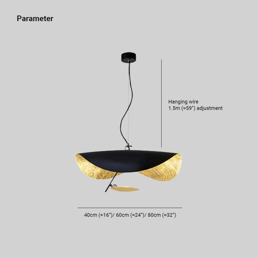 Plafonnier Feuille Moderne Noir & Or | MaisonLumexia