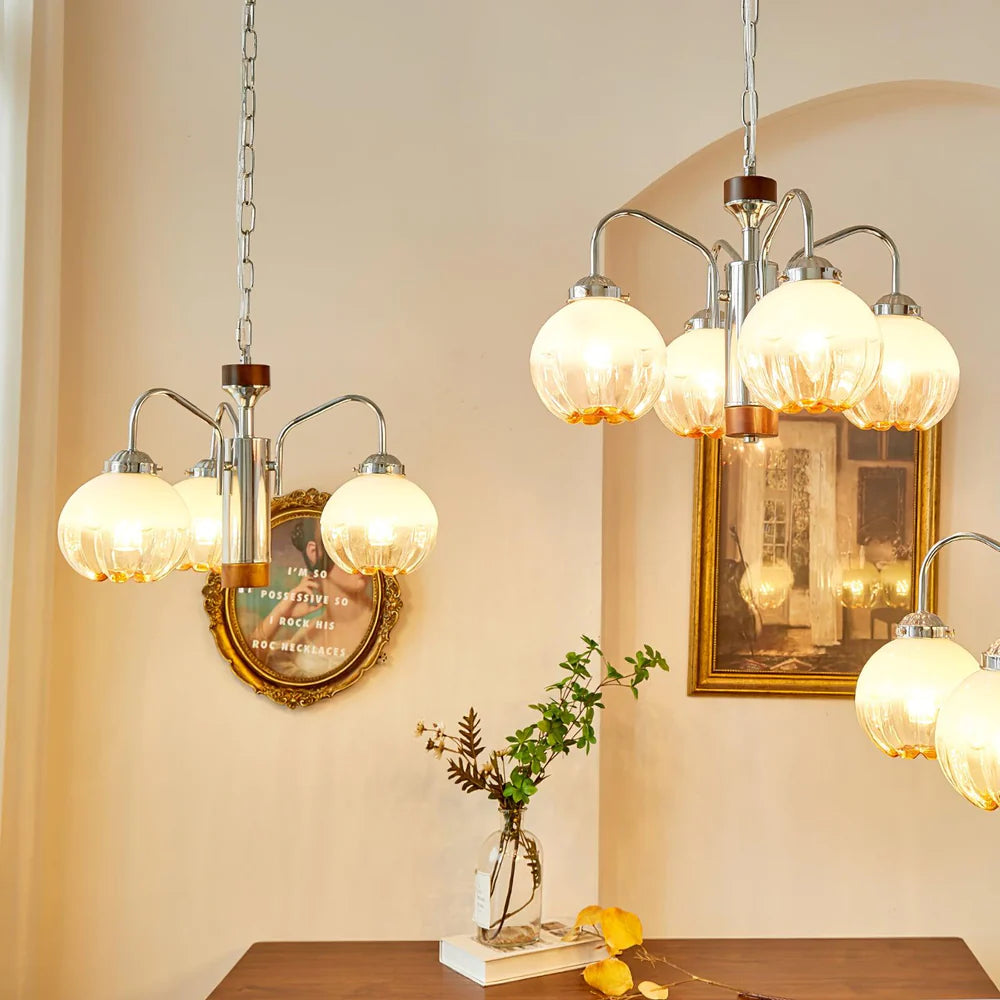 Lustre Art Nordique Fleur Noyer
