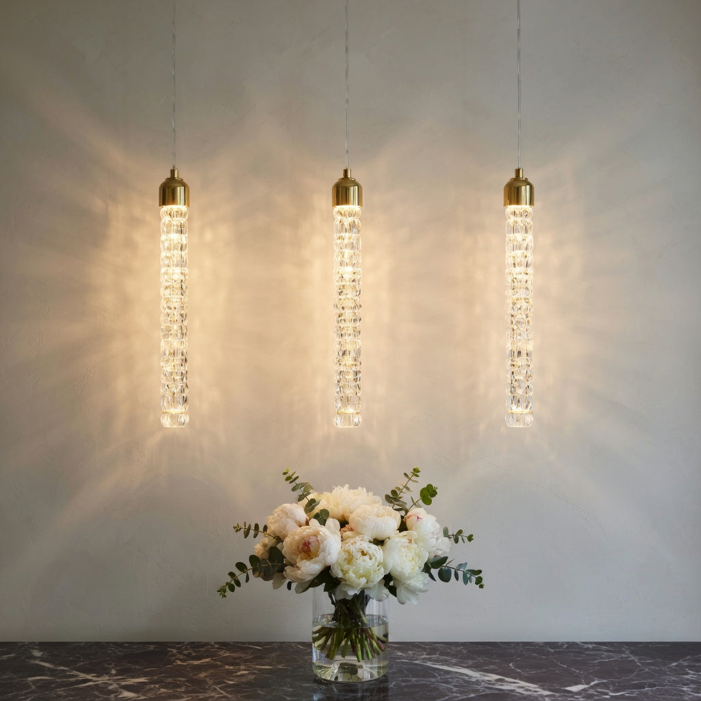 Suspension luminaire cristal – mise en valeur