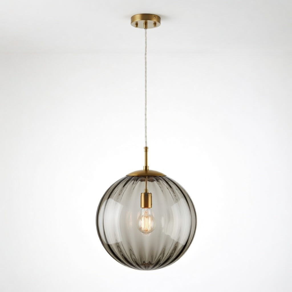 Suspension globe verre soufflé – ambiance nordique vintage