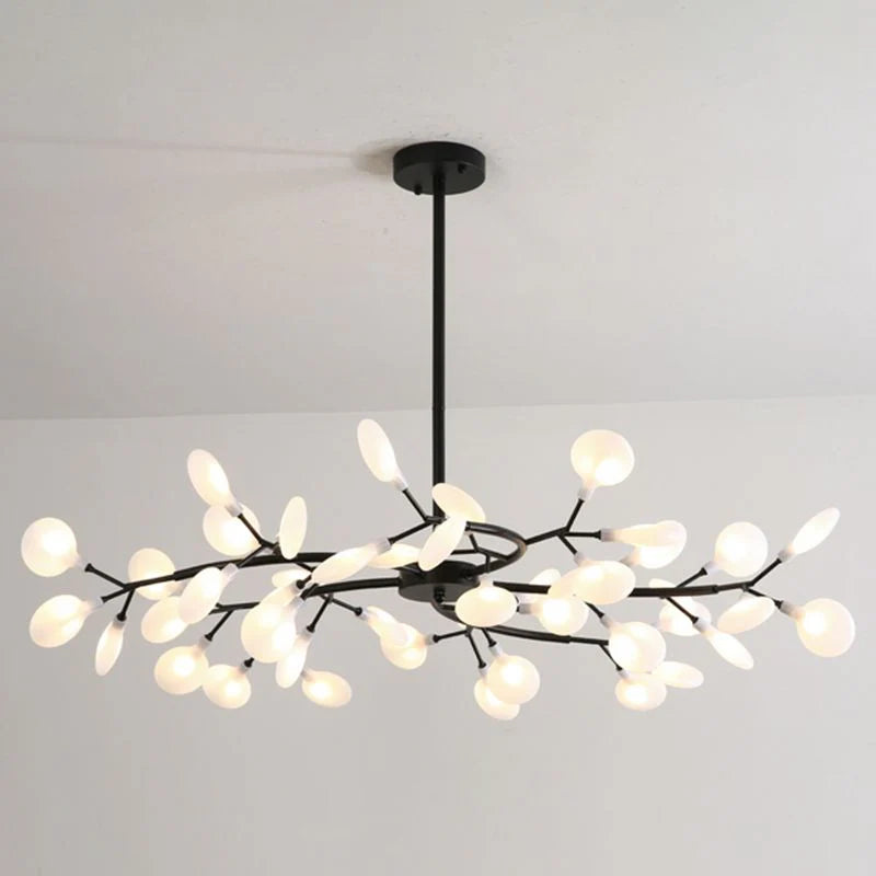 Lustre design, détail des sphères en verre - Maison Lumexia