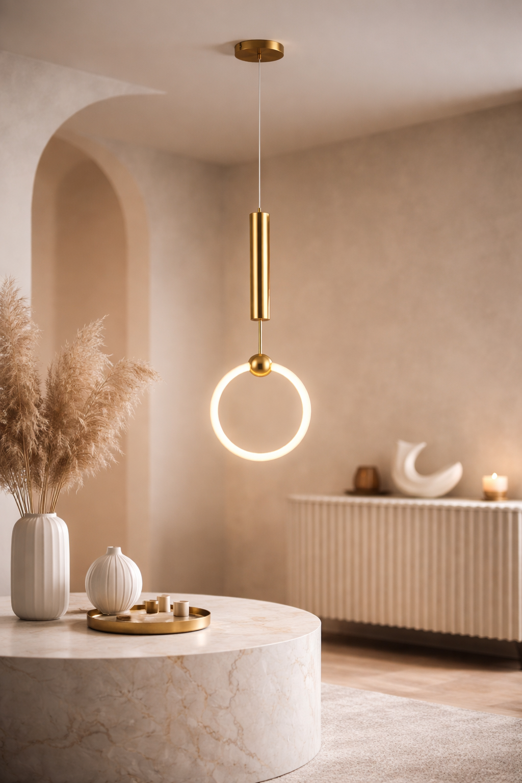 Suspension anneau lumineux – mise en valeur intérieure