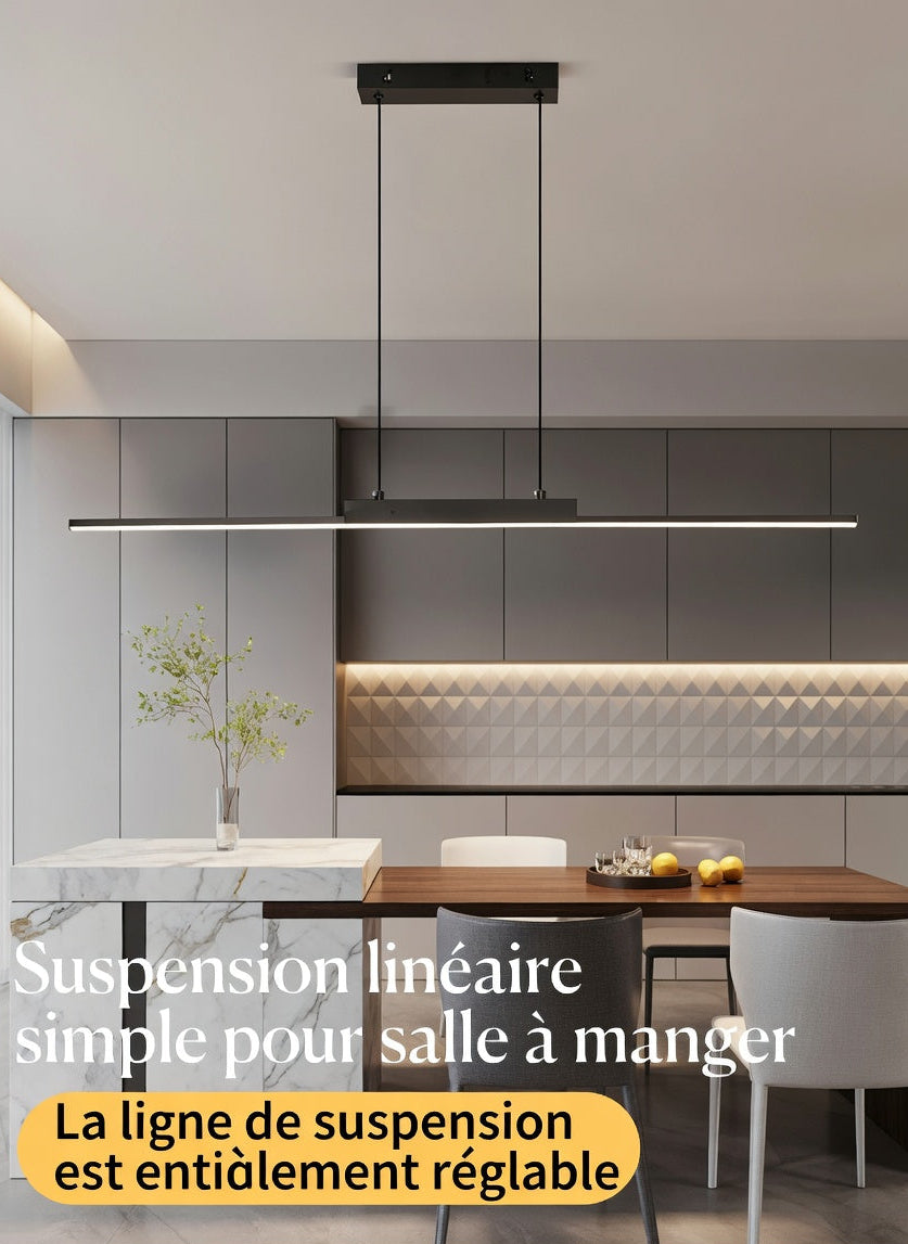 Suspension luminaire ultra-fine noir – mise en valeur