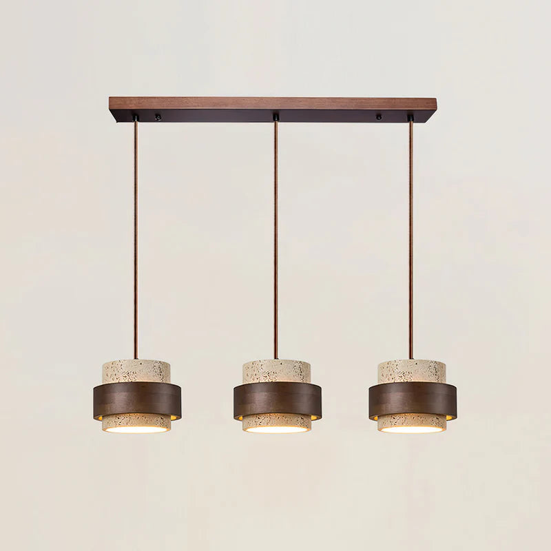 Suspension travertin, détail de la pierre - Maison Lumexia
