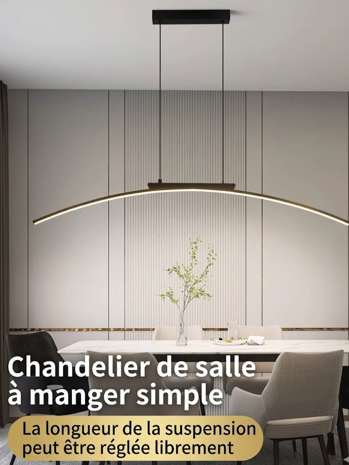 Suspension luminaire barre arquée – mise en valeur